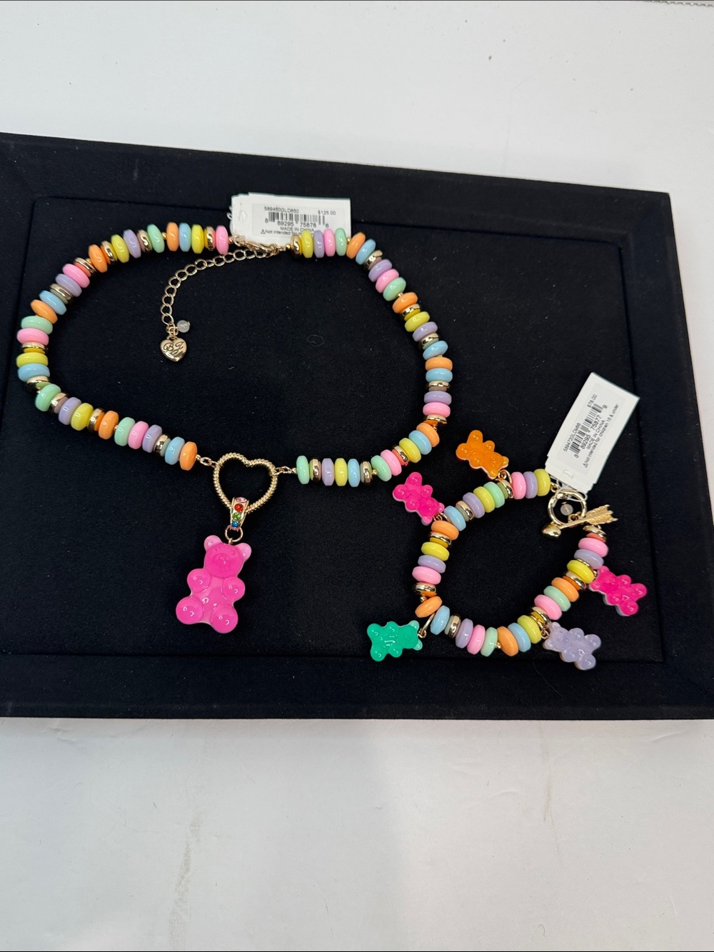 Betsey Johnson Gummy Bear Necklace & Matching Bracelet Set-- NWT